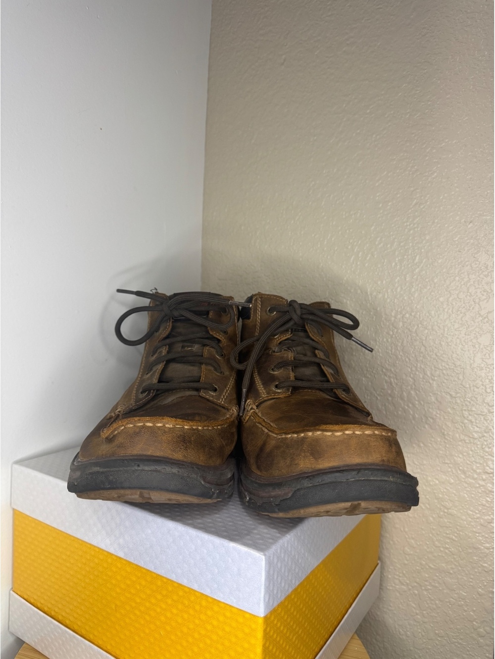 Skechers Segment Brown Leather Chukka Boots Men’s Size 10 Comfort Casual Used - Picture 3 of 6
